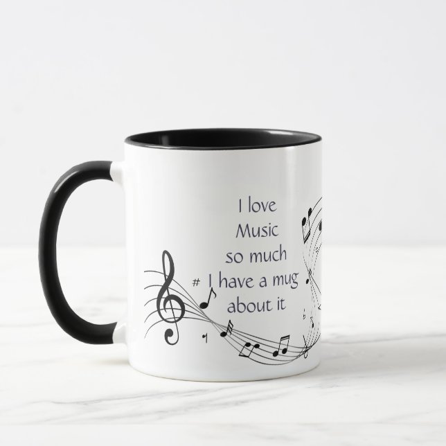 Caneca Love Music So Much Fun Quote Saying Mug (Esquerda)