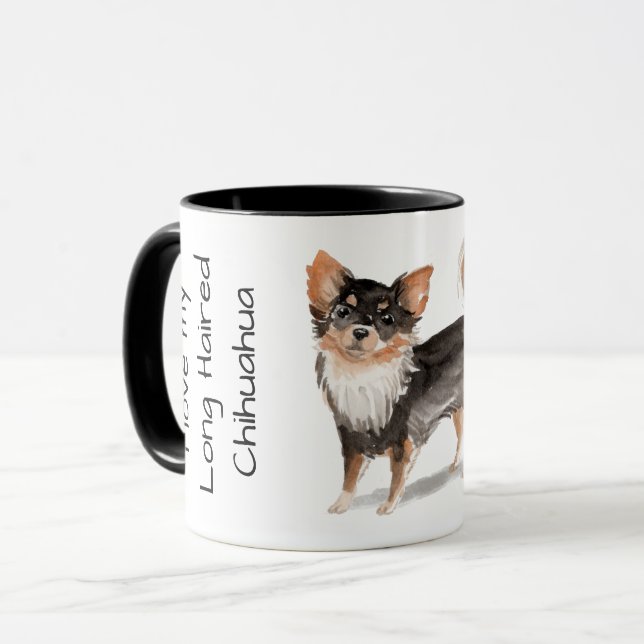 Caneca Love My Long Haired Chihuahua (Frente Esquerda)