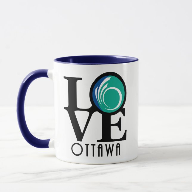Caneca LOVE Ottawa 11oz (bandeira municipal) (Esquerda)