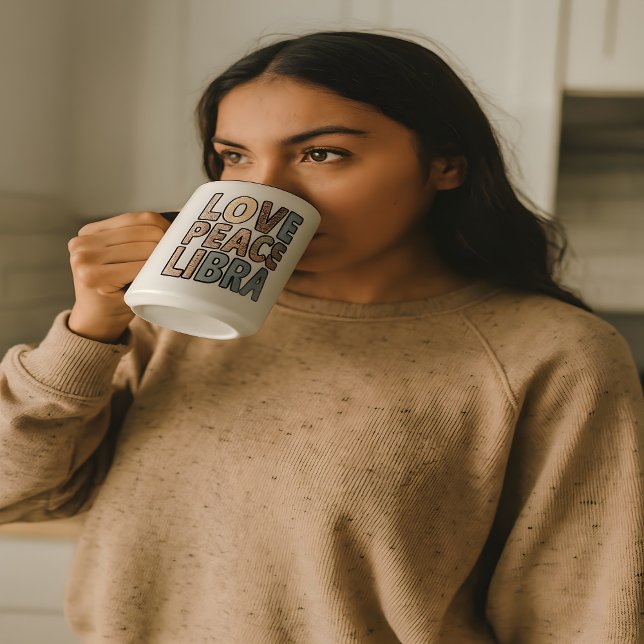 Caneca Love Peace Libra 15 oz Combo Mug (Criador carregado)