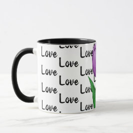 Caneca Love Purple Tulip Floral Mug