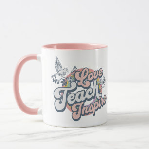 Caneca Love Teach Inspire presente para professores