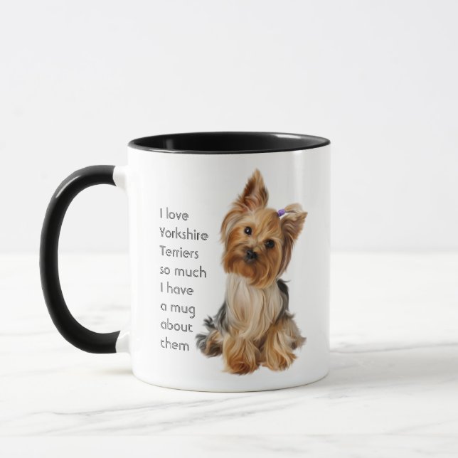 Caneca Love Yorkshire Terriers Tanta Coisa Dizendo (Esquerda)