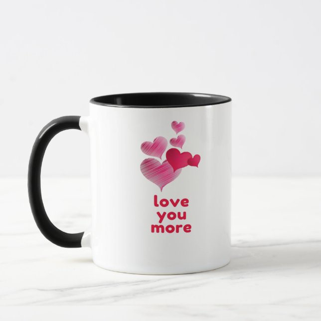 Caneca Love You More Cute Valentines Day Design  (Esquerda)