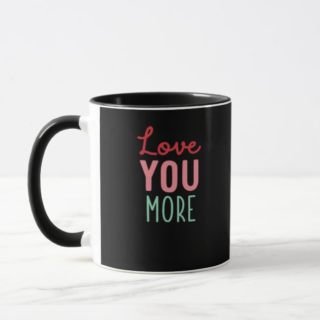 Caneca Love You More Valentines Wedding Quote Design  (Esquerda)