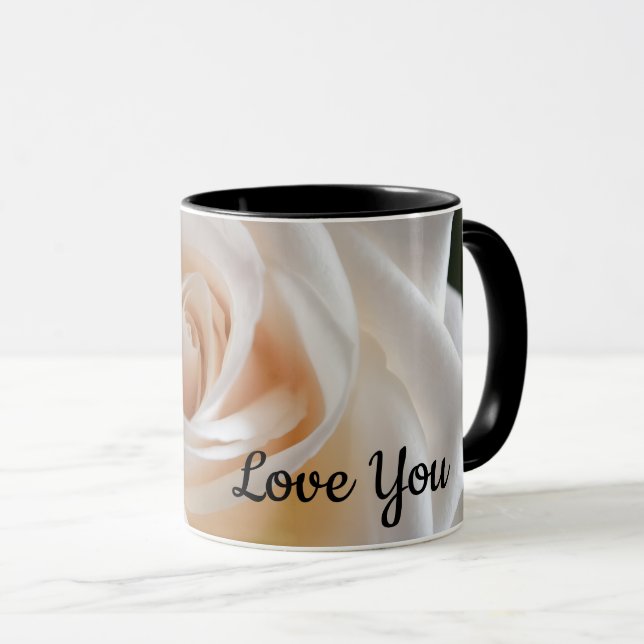 Caneca "Love You" Rosa Branca (Frente Esquerda)