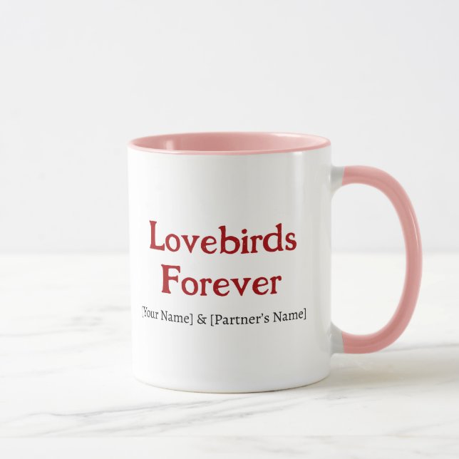Caneca Lovebirds Forever Personalized Couple Coffee Mug (Direita)
