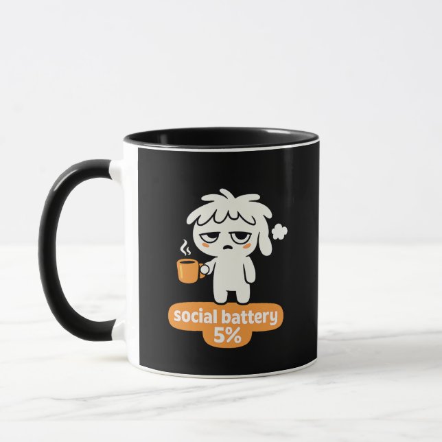 Caneca Low Social Energy – Cute Coffee Humo (Esquerda)