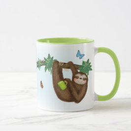 Caneca Lpreguiça-branca "acordar-me quando for hora de to