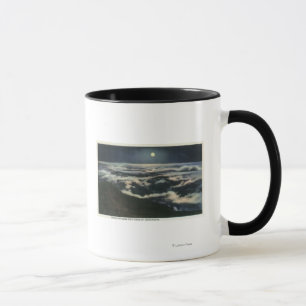 Caneca Lua acima das nuvens no Monte Washington