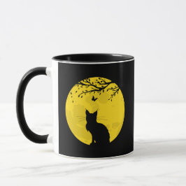 Caneca Lua Amarela de Gato Negro