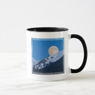Caneca Lua Cheia Sobre Alyeska Ski Resort, Alasca