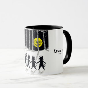 Caneca Lua de Cheio e Gatos, Louis Wain
