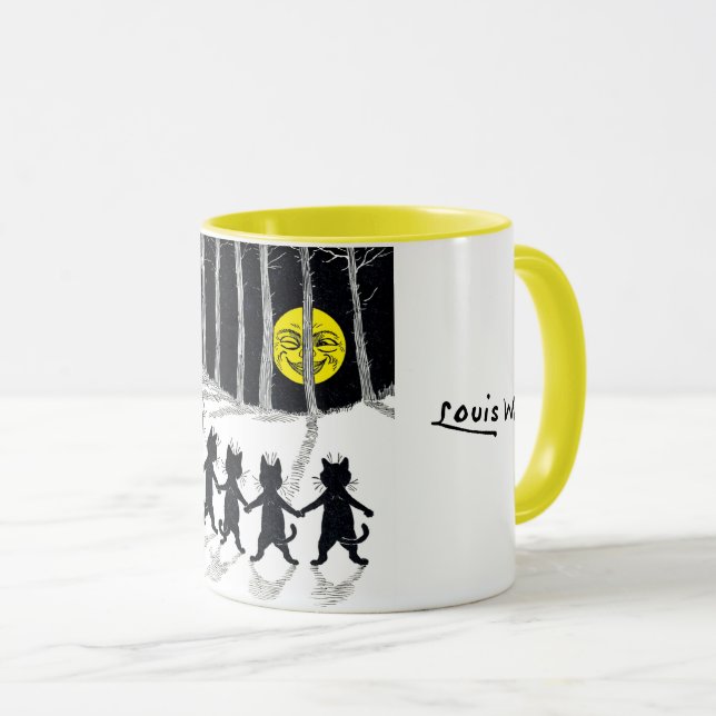 Caneca Lua de cheio e Gatos, Louis Wain (Frente Esquerda)