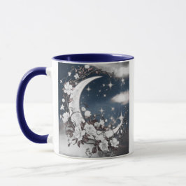 Caneca Lua do Crescente Silver com Brilhos Brancos