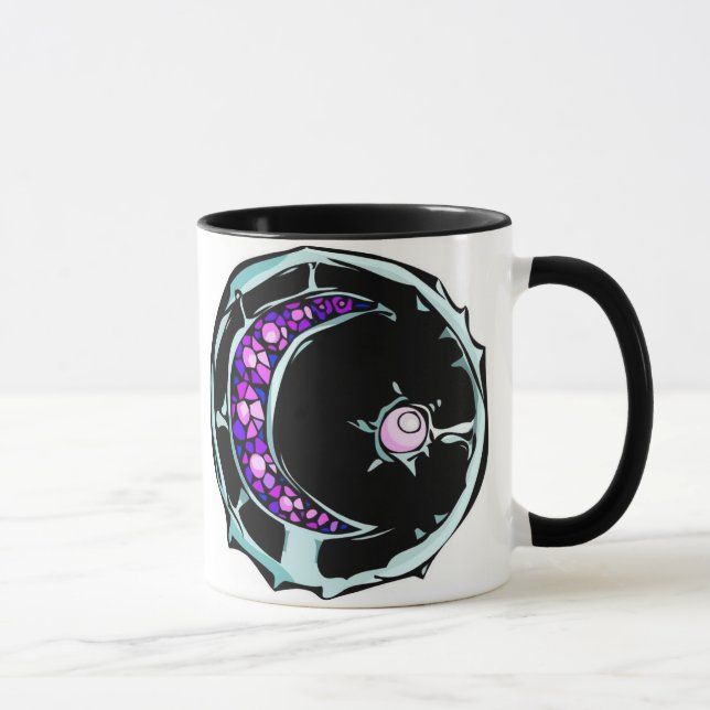 Caneca Lua e estrela do Canto Gemstone ilustradas. (Direita)