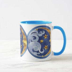 Caneca Lua e estrelas celestiais