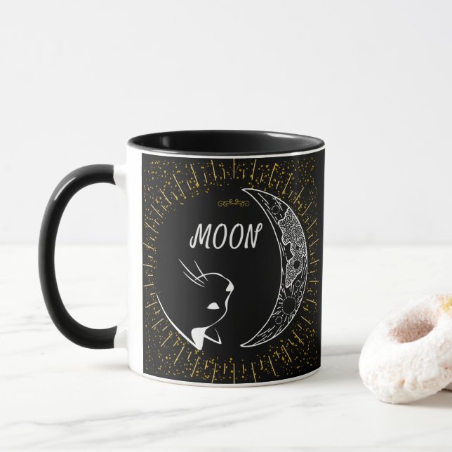 Caneca Lua e gato, Celestial (Com Donut)