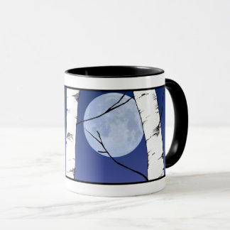 Caneca Lua pacífica através do Birds Mug
