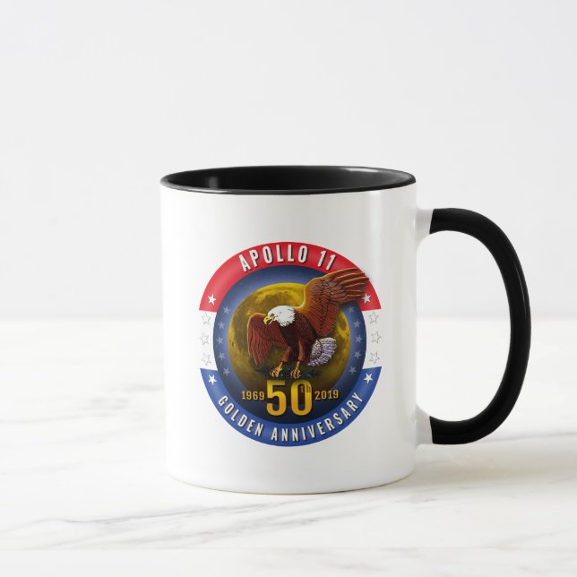 Caneca Lua patriótica Eagle do 50th aniversário de Apollo (Direita)