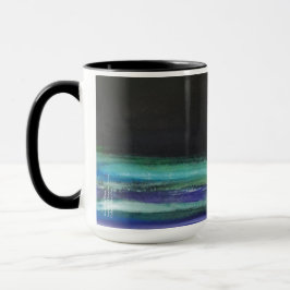 Caneca Lua sobre a água - trabalhos de arte - preto