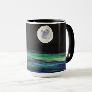 Caneca Lua sobre a água - trabalhos de arte - preto