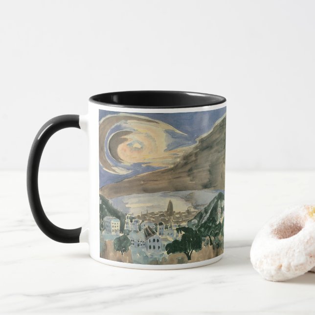 Caneca Lua sobre Barcelona por Walter Gramatte (Com Donut)