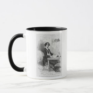 Caneca Lucien de Rubempre escrevendo uma letra