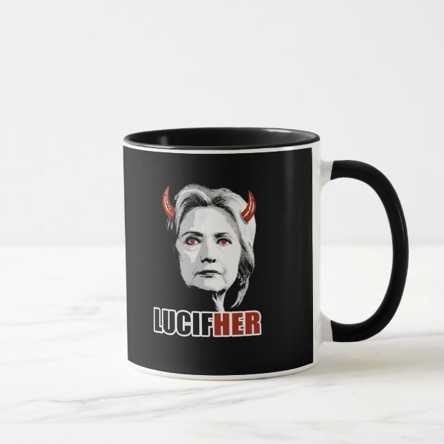 Caneca Lucifher - Hillary é Lucifer - Anti-Hillary - (Direita)