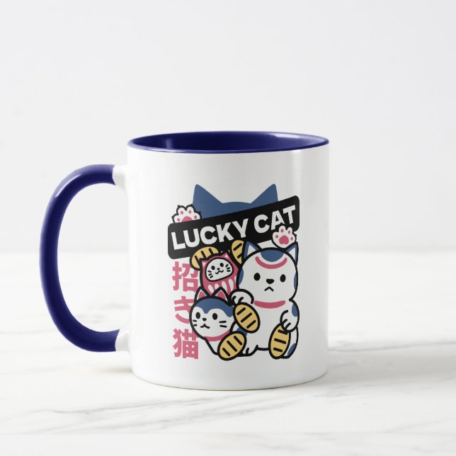 Caneca Lucky Cat Maneki Neko – Japanese Fortune Cat  (Esquerda)