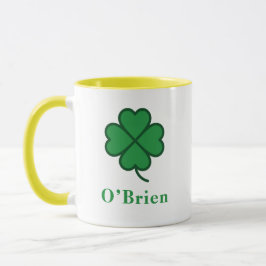 Caneca Lucky Irish Green Clover Personalized Coffee Mug