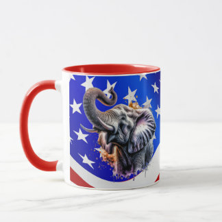 Caneca Lucky USA Elephant Mug by NickysArt