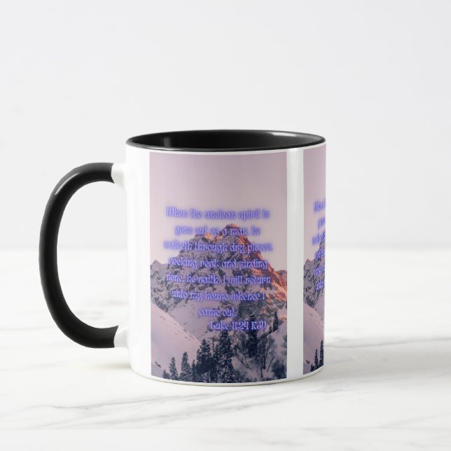 Caneca Luke 11:24 KJV Bíblia Verse Pic Mug De Dois Tons (Esquerda)
