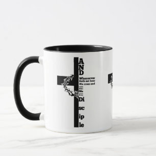 Caneca Luke 14:27 Bíblia Verso Carregar Sua Cruz com Fé