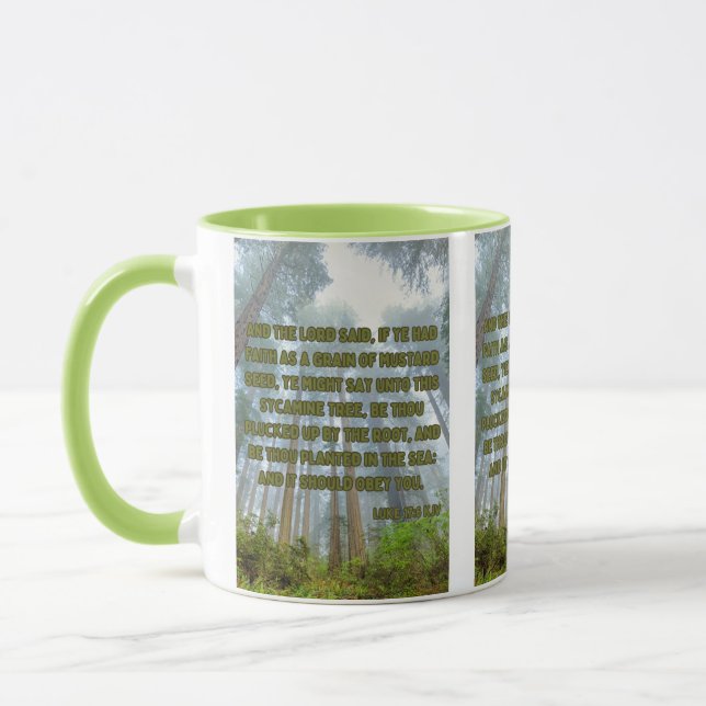 Caneca Luke 17:6 KJV Escritura de Bíblia Pic Dois Tons (Esquerda)