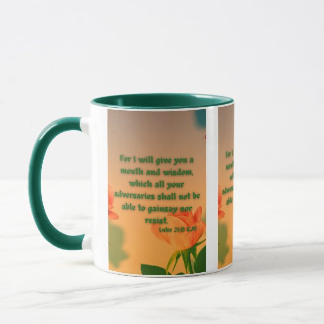 Caneca Luke 21:15 KJV Bíblia Verse Pic Mug De Dois Tons (Esquerda)