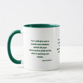Caneca Luke 21:15 KJV Bíblia Verso Mug De Dois Tom