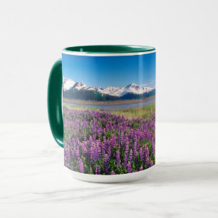 Caneca Lupinas em Bloom   Montanhas Kenai, Alasca
