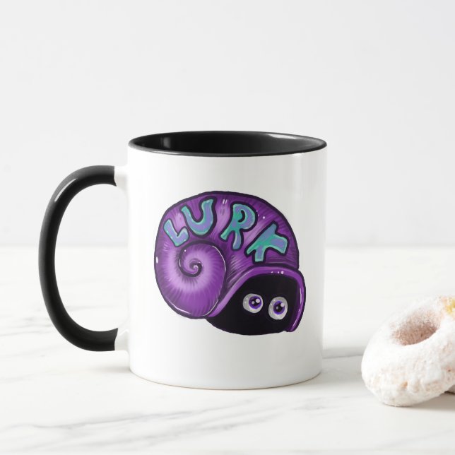 Caneca Lurk Introduvert Snail Emote (Com Donut)