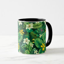 Lush Tropical Green - Tropical Foliage Beach Mug