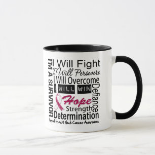 Caneca Luta Contra o Câncer de Cabeça e Pescoço Persevere