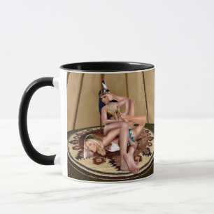 CANECA LUTA DE GATAS EM UM TEEPEE