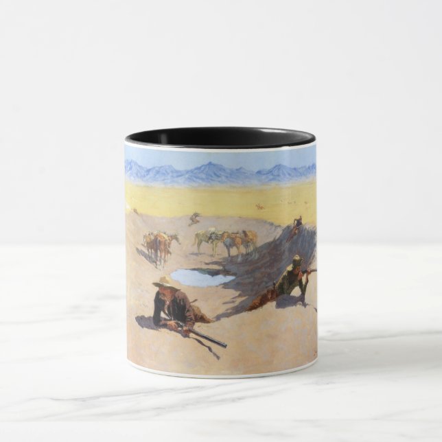 Caneca Luta pelo Buraco d'água (por Frederic Remington) (Centro)