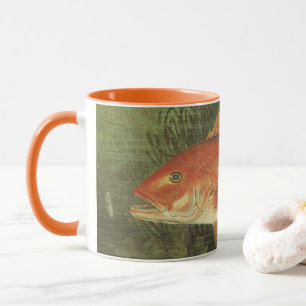 Caneca Lutiano Vermelho por Kilbourne, Vida Marinha Vinta