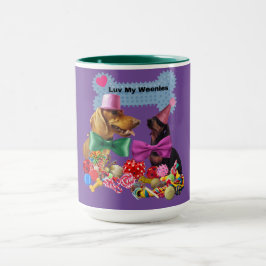 Caneca Luv My Weenes Purple/Green Coffee Mug