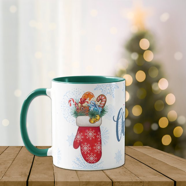 Caneca Luvas de floco de neve com guloseimas de Natal (Criador carregado)