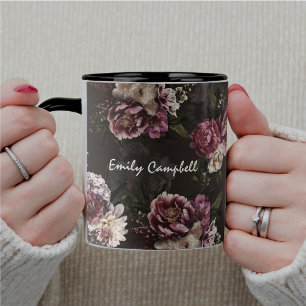 Caneca Luxuosa Rosa Branca Floral Floração Mal-humorada
