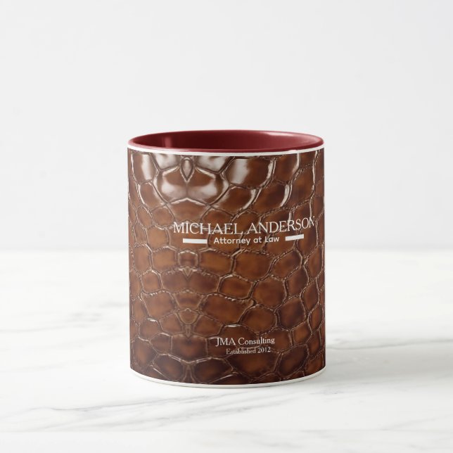 Caneca Luxury Brown Crocodile Leather Lawyer & Executive  (Centro)