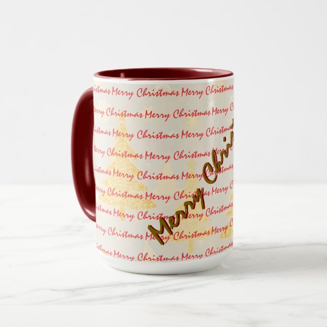 Caneca Luxury Christmas Christmas Trees Festive (Frente Esquerda)
