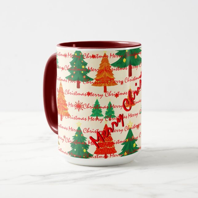 Caneca Luxury Christmas Christmas Trees Festive (Frente Esquerda)